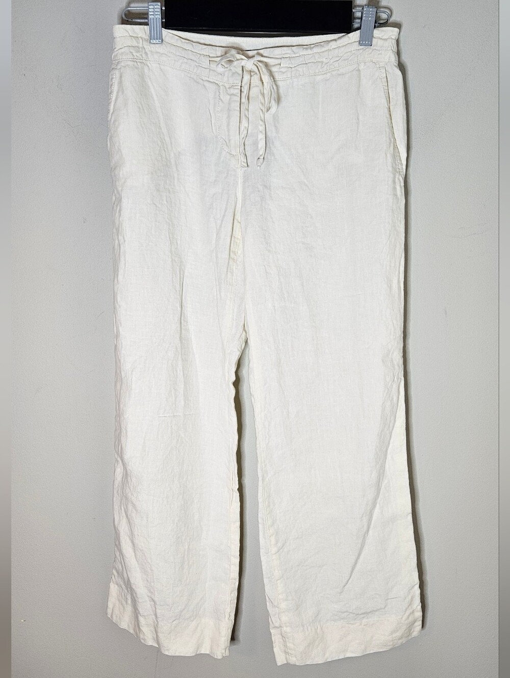 MaxMara Weekend Cream Linen Pants Straight Leg Relaxed Sport Fit Women's 4